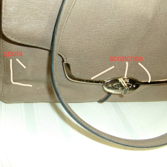 Coach Madison Madeline East West  Pebbled Leather 2 Way Satchel 25246 Taupe(VGUC - Picture 9 of 12